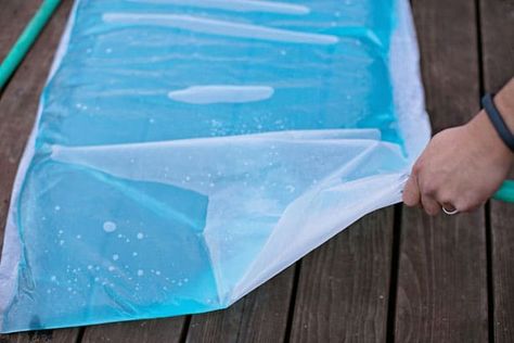 HOW TO MAKE MINI WATER BLOBS Backyard Water Fun, Water Blob, Water Play Mat, Easy Backyard Diy, Hello Wonderful, Plastic Fish, Fish Activities, Diy Water, Fish Swimming