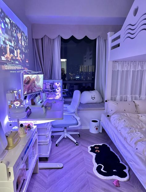 Anime Bedroom Ideas, Games Room Inspiration, Bilik Idaman, Cool Room Designs, Gamer Room Decor, House Remodeling, Kraf Diy, Cute Bedroom Ideas, Room Redesign