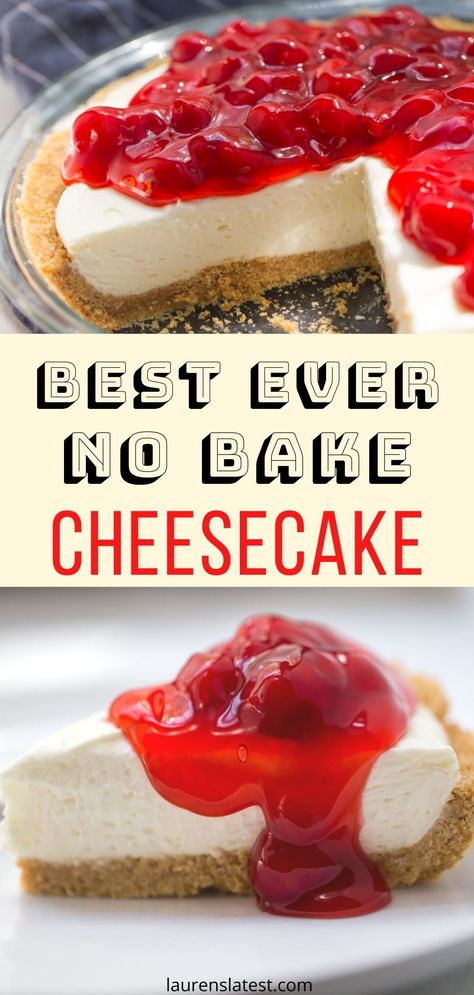 No Bake Cheesecake Recipe, Retro Desserts, Easy No Bake Cheesecake, Baked Cheesecake Recipe, Easy Cheesecake Recipes, Bake Cheesecake, Cheese Dessert, Easy No Bake, Easy Cheesecake