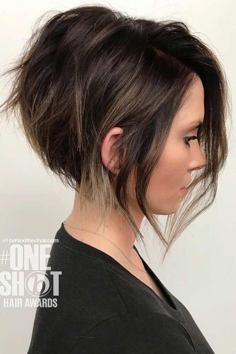 Short Stacked Bob Haircut Fine Hair, Short Stacked Bob Haircut, Asymmetrical Haircuts, Short Stacked Bob, Kort Bob, Wedge Haircut, Bob Haircut Ideas, Stacked Haircuts, Medium Bob Haircut