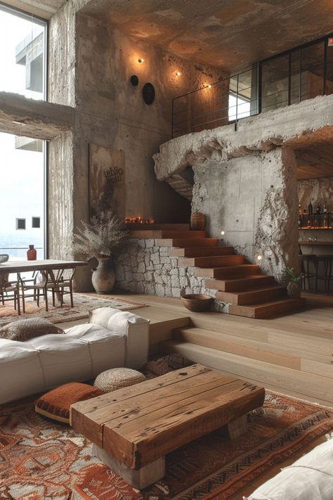 Stone House Decor, Rustic Meets Modern, Game Room Ideas, Amazing Interior Design, Wabi Sabi Interior, House Arch Design, Loft Design, Decoration Inspiration, Home Room Design