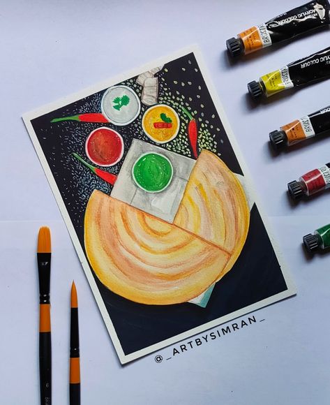 South Indian Food✨ South Indian Food Illustration Art, Food Painting Indian, South Indian Food Drawing, Favourite Food Drawing, South Indian Drawing, Dosa Painting, South Indian Food Illustration, Dosa Drawing, Indian Food Art Painting