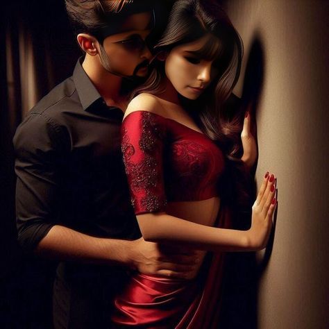 Romantic Pic Couple, Cute Couple Goal Romantic, Night Couple Romance, Romantic Couple Pic, Kiss Picture Couple, Indian Romance, Cute Love Photos, Indian Couple, Romantic Kiss