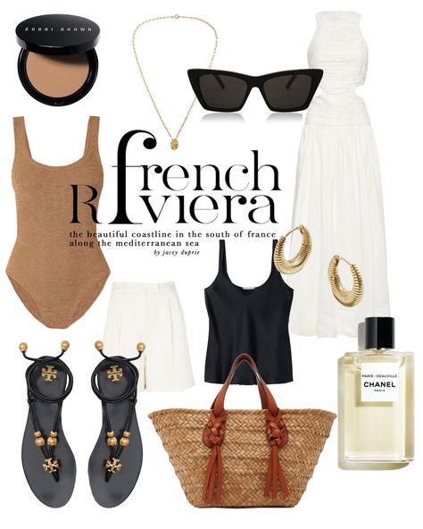 French Riviera Fashion Summer, South Of France Vacation Outfits, Riviera Style Fashion, French Women Summer Outfits, French Riviera Outfits Fall, French Riviera Outfits Spring, French Riviera Outfits Summer, French Riviera Aesthetic Outfit, French Riveria Style