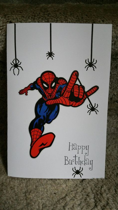 Spiderman Greeting Cards, Spiderman Valentines Cards, Spiderman Card Birthday, Spider Man Birthday Cards, Marvel Birthday Cards Diy, Spiderman Birthday Card Ideas, Spiderman Birthday Card Diy, Spider Man Valentines Cards, Spiderman Cards Handmade