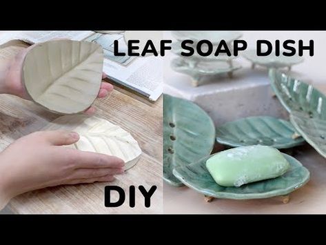 (217) DIY Leaf Soap Dish // Ceramic Soap Dish Tutorial - YouTube Diy Soap Dish Holder, Soap Dish Diy, Easy Pottery, Pottery Games, Soap Dish Ceramic, Diy Dish Soap, Dispenser Diy, Diy Leaf, Driftwood Art Diy