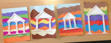 Mrs Kirvar's Creative Corner: Greek Week - Greek Temples using Art Straws Ancient Greece Art Projects, Ancient Greece Ks2, Greece Activities, Interactive Lapbooks, Greek Artwork, Greek Temples, Ancient Greece Art, Teaching Theme, Greek Crafts