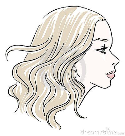 Drawn Side Profile, Side View Drawing Girl, Side Face Hairstyle Sketch, Girl Side View Drawing, Side Ways Face Drawing, Side Hair Drawing, Hair Drawing Side View, Side Of Face, Side View Drawing