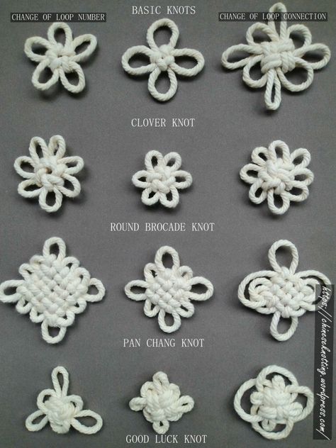 Basic Chinese knots and their variations – Chineseknotting Chinese Knot Earrings, Chinese Knots Tutorial Step By Step, Couching Embroidery, Crochet Bedsheets, Chinese Knots, Chinese Knotting, Basic Chinese, Butterfly Room, Macrame Bracelet Diy