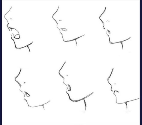 Side Profile Study, Face Structure Reference, Profile Study, Sketch Mouth, Art Reference Anatomy, Drawing Mouths, Webtoon Art Style, Mouth Reference, Anatomy Learning