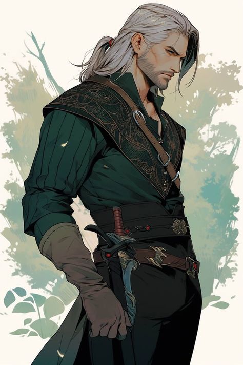 Pathfinder Character, Dungeons And Dragons Characters, Dnd Art, Dungeons And Dragons Homebrew, Fantasy Warrior, Character Design Male, Dnd Characters, Character Portraits, White Hair