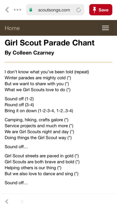 Girl scout chant/cheer Girl Scout Camp Songs, Girl Scout Brownies Meetings, Scout Meeting Ideas, Girl Scout Songs, Girl Scout Cadette, Girl Scout Daisy Activities, Girl Scout Meeting Ideas, Daisy Activities, Girl Scout Mom