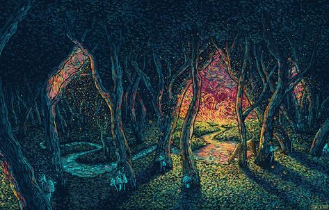 Swirling Illustrations by James R. Eads Explore Human Connections and the Natural World — Colossal James R Eads, Dimensional Art, Illustration Styles, Colossal Art, Human Connection, Art And Illustration, Star Sky, Chiaroscuro, Surreal Art