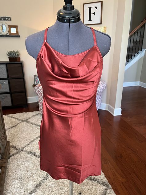 Slip Dress Dance Costume, Dance Costumes Contemporary, Maroon Satin Dress, Silk Dancing, Solo Dance Costumes, Dance Costumes Dresses, Lyrical Dresses, Pretty Dance Costumes, Contemporary Dance Costumes