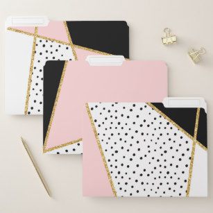 Pink and Black Chic Abstract Pattern Set File Folder Portfolio Folder Design, Folder Design Ideas School, Pink File Folder, Clipboard Diy, Folder Decoration, Folder Decorado, Pink File, Folder Cover Design, Neutral Classroom