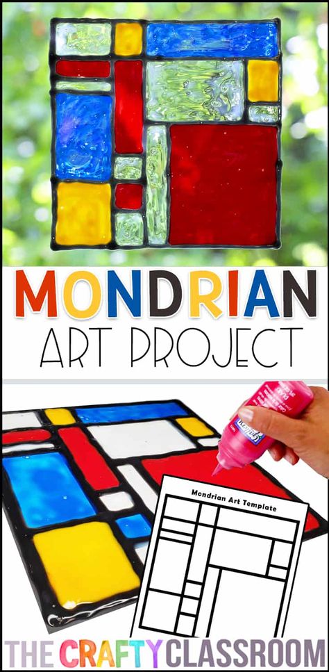 Mondrian Kids Art, Mondrian Kids, Mondrian Art Projects, Art Homeschool, Art Club Projects, Natural Decorations, Mondrian Art, Art Project For Kids, Artist Project