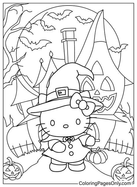 34 halloween hello kitty coloring pages - coloringpagesonly.com#halloweencoloring #coloringfun #halloweenprintablesforkids #halloweencoloringbook #kidscrafts #halloweencoloringfun #halloweenprintables Hello Kitty Halloween Coloring Pages, Tinker Fairy, Halloween Coloring Pictures, Hello Kitty Coloring Pages, Kitty Coloring Pages, Halloween Hello Kitty, Cute Halloween Coloring Pages, Imprimibles Halloween, Free Halloween Coloring Pages