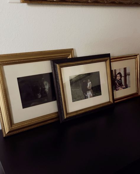 In decorating let’s not forget to hang family pictures 🖼️ I was this 👌🏼 close to just adding art to all my frames but am I staging or creating a home? 🏡 . I’ll show you where I hung them when I can beat the sunset. #frames #homedecor #thrifted Gold Frames, Condo Living, Wood Picture Frame, Wood Picture, Wood Picture Frames, The Sunset, Black Wood, Family Pictures, Staging