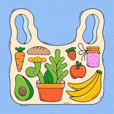 back from the farmers market 🍎🍌🍞🥕 Meet Me At The Farmers Market, Farmers Market Drawing, Farmers Illustration, Farmers Market Illustration, Farmers Market Design, Food Zine, Farmer Art, Farmer Market, Strawberry Festival