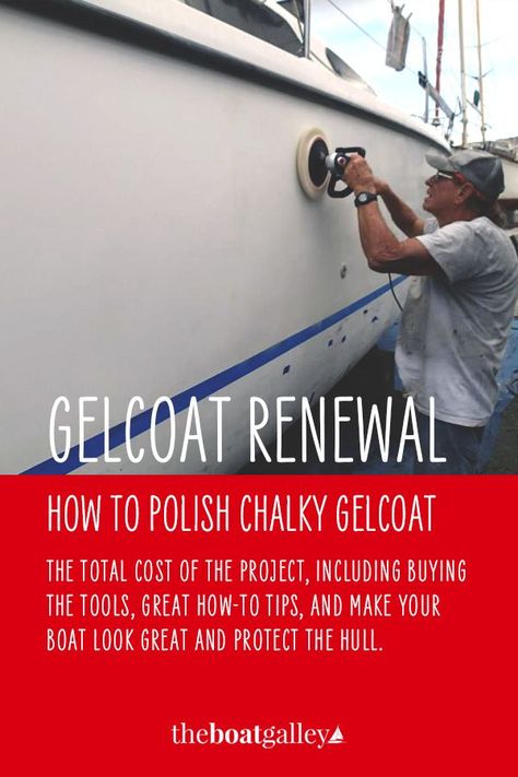 With age, gelcoat gets chalky unless it is polished regularly. But even if your boat's gelcoat has been neglected, it's possible to bring it back with just a bit of DIY elbow grease! Macgregor 26, Boat Tips, Sailboat Restoration, Liveaboard Sailboat, Boat Living, Boat Interior Design, Sailing Lessons, Boat Galley, Boating Tips