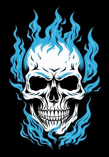 Cool Skull Drawings, Koi Tattoo Sleeve, Flame Hair, Skull Pics, Good Tattoos, Skull Drawings, Skulls Art, Flaming Skull, 3d Hologram