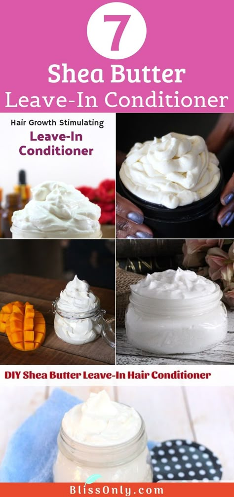 Try these 7 DIY shea butter leave-in conditioner recipes for soft, shiny and healthy hair. These conditioners are natural and easy to make at home and work great for treating dry, frizzy, damaged hair. Also, encourages healthy hair growth. Diy Shea Butter, Hair Conditioner Recipe, Homemade Conditioner, Diy Conditioner, Diy Curls, Shea Butter Recipes, Conditioner Recipe, Cabello Afro Natural, Avocado Hair Mask