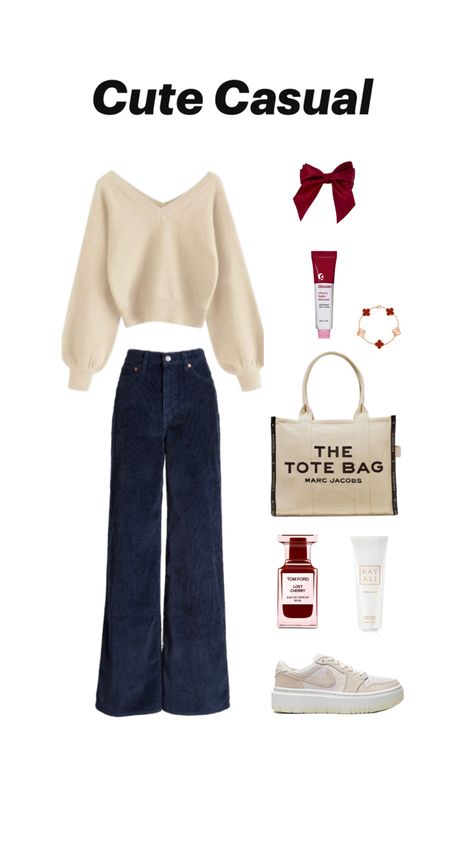 Outfit to wear to work or campus. Campus Outfit Ideas, Campus Outfit, Outfits Ideas, Classy Outfits, Work Outfit, Marc Jacobs, Tote Bag, My Style, Quick Saves