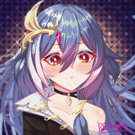 Anime Blue Hair, Anime Red Hair, Anime Devil, Honkai Impact 3rd, Zombie Girl, Honkai Impact, Beautiful Fantasy Art, Icon Illustration, Spirit Animal