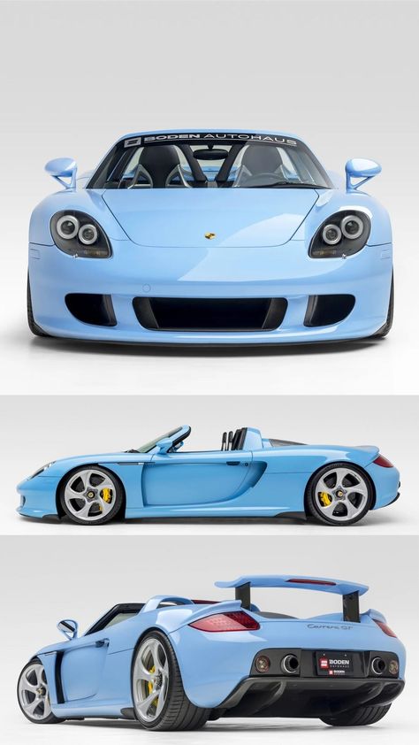 Baby Blue Porsche Carrera GT anyone?🔥#supercarsbuzz 📸Photos Credits: @iamted7 @boden_autohaus Mexico Blue Porsche, Porsche Carrera Gt Aesthetic, Porsche Gt3 Rs Blue, Baby Blue Porsche, Small Sports Cars, Blue Porsche, Porsche Boxter, Porsche Colors, Custom Porsche