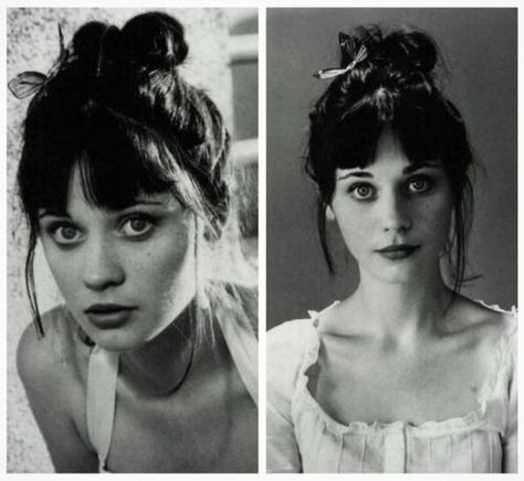 zooey deschanel Black And White Photos, Zooey Deschanel, White Photos, A Woman, Black And White, Tumblr, Hair, White, Black