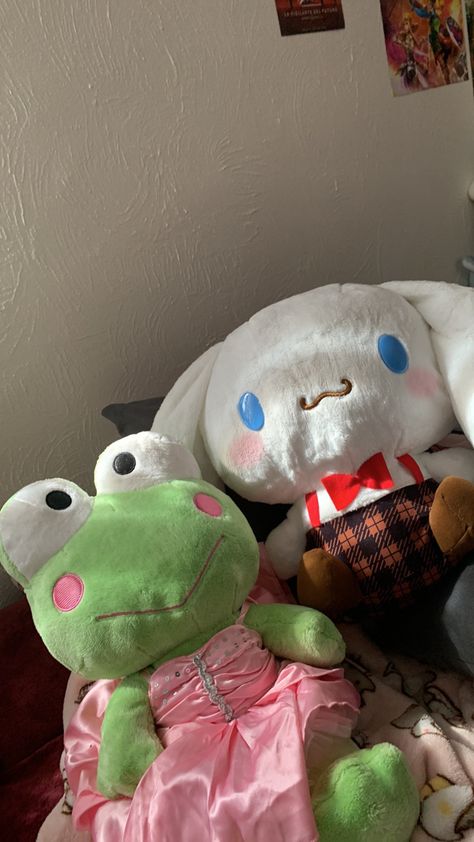 Keroppi And Cinnamoroll, Keroppi Plush, Sanrio Pictures, Hello Kitty Merchandise, Frog Pictures, Hello Kitty Art, Instagram Photo Ideas Posts, Cuddly Toy, Disney World Trip