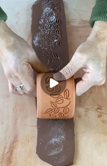 ceramic.lifehack on Instagram: "#Repost @mudtoarock 
——
A texture roller in action. I carved this on my hand building retreat with @studio.stiina and I have definitely got plans for more. It’s a very long carving process to get it deep enough for the impression to really come through. I mean carving over and over and over, but so worth it to have an original design that I can use to make mugs and soup mugs 😁

🌻Ginette

#canadianceramics
#canadianpotter
#stonewareclay
#handmadepottery
#plainsmanclay 
#handbuiltceramics
#slabbuilt
#ceramictexture
#handbuiltmug
#slabbuiltceramics
#ceramicartists #ceramictechniques #ceramicdecoration #ceramiclifehak #ceeamicvideo #ceramicvideosofinstagram #ceramiclover" Ceramic Hacks, Oxide Ceramics, Ceramic Texture, Hand Building, Ceramic Techniques, Soup Mugs, Instagram Repost, Ceramic Decor, Ceramic Artists