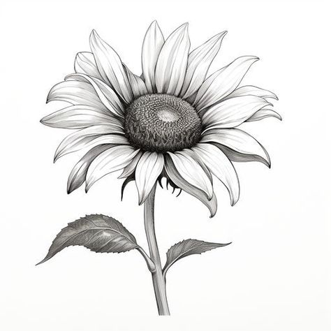 Sunflower Splendor: Unique Artwork Inspired by Nature Sunflowers Tattoo Ideas, Sunflower Tattoo Stencil, Sunflower Stencil, Henna Stencils, Tattoo Vector, Study Room Design, Fresh Tattoo, Flower Art Drawing, Floral Tattoo Design