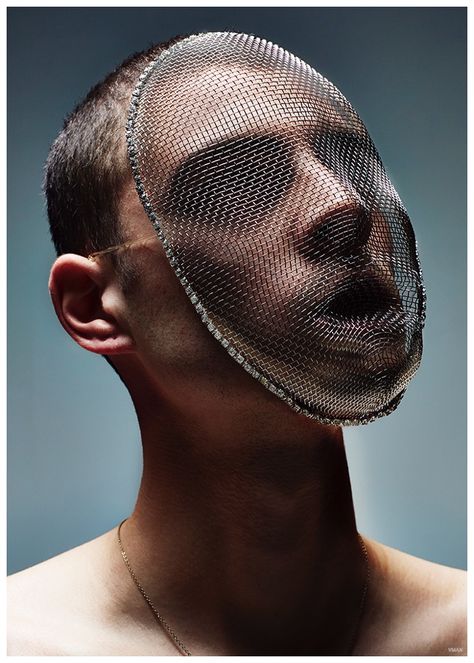 Tyler-Recher-Fashionisto-Exclusive-009 Fencing Mask, Shadow Creatures, Ball Mask, Miles To Go, Costume Ball, Mens Editorial, Queer Fashion, V Magazine, Cool Masks