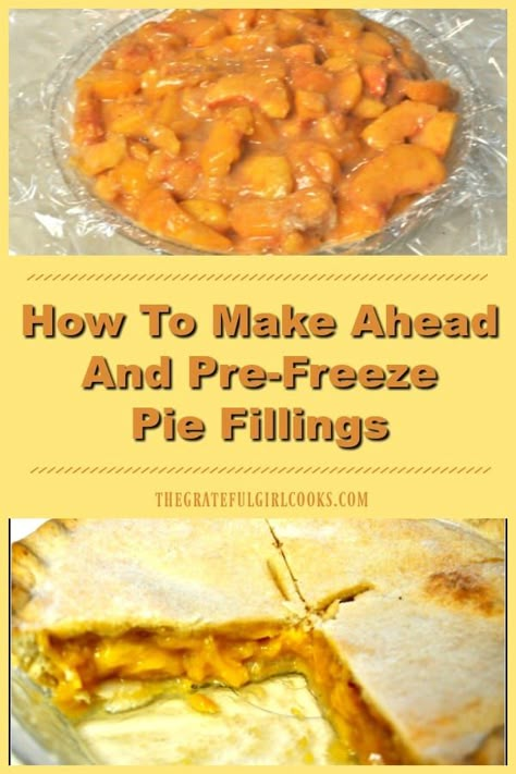 How To Make Ahead And Pre-Freeze Pie Fillings / The Grateful Girl Cooks! Freezer Apple Pie, Freezer Apple Pie Filling, Resep Makanan Beku, Tarte Vegan, Apple Pie Filling Recipes, Homemade Apple Pie Filling, Pie Fillings, Freezing Apples, Pie Filling Recipes