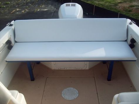 Anyone add seating to a Walkaround? Page: 1 - iboats Boating Forums | 387788 Pontoon Remodel, Boat Makeover, Diy Boat Seats, Boat Types, Tiki Boat, Boat Cushions, Pontoon Boat Furniture, Pontoon Party, Pontoon Seats