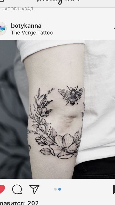 Tattoo Elbow, Inner Elbow Tattoos, Tattoos And Their Meanings, Elbow Tattoo, Ankle Tattoos, Bouquet Tattoo, Tattoo Board, Elbow Tattoos, Sweet Tattoos