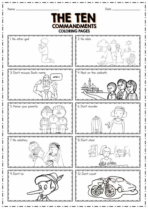 Ten Commandments Printable Free Coloring Pages, Preschool Ten Commandments, 10 Commandments Printable Free, Moses 10 Commandments Craft, 10 Commandments Worksheet, 10 Commandments Craft For Kids, Sunday School Lessons For Kids Crafts, 10 Commandments Craft Printables, Ten Commandments Craft For Kids