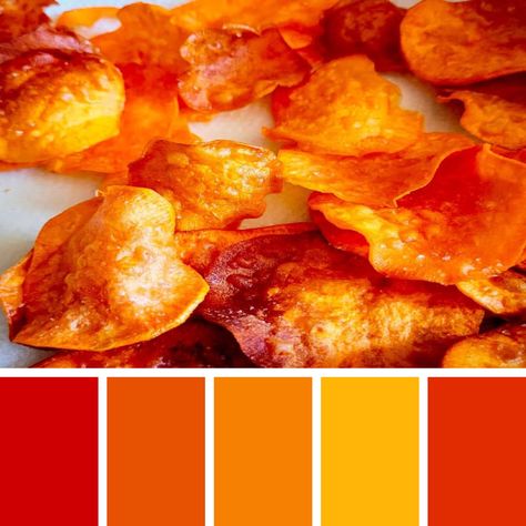 Potato Snacks, Chocolate Snacks, Sweet Potato Chips, Color Palette Challenge, Color Palate, Curry Chicken, Color Pallets, Colour Tone, Colour Palette