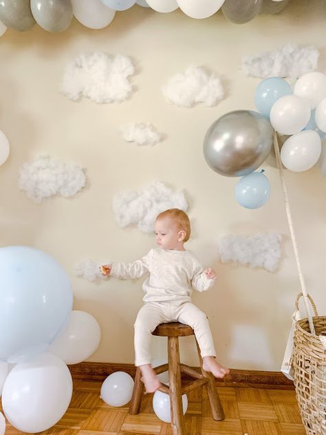 up up and away party theme, 1st birthday party theme, in the clouds theme, air plane party theme, first birthday party, smash the cake, birthday cake, birthday cake inspiration, Cloud Theme Party 1st Birthdays, Diy First Birthday Backdrop, Clouds Birthday Theme, In The Clouds Theme, Air Plane Party, Balloon Garland Easy, 19 Birthday Party, Cloud Theme Party, Clouds Theme