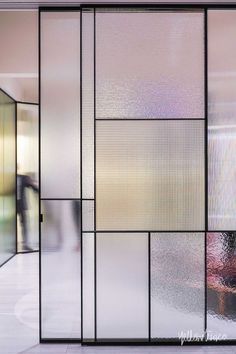 Frosted Glass Wall, Geometric Layout, Office Lobby, Glass Walls, Glass Partition, Partition Design, Room Partition, Partition Wall, Steel Doors