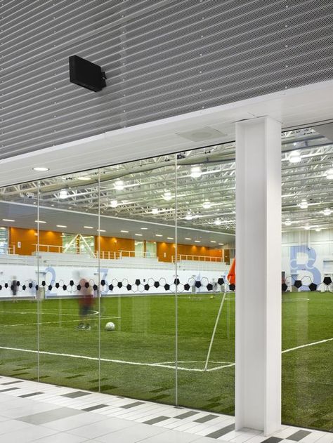 field house Sports Training Facility, Indoor Soccer Field, Soccer Center, Sports Architecture, Sports Facility Architecture, Rec Center, Baseball Tips, Building Inspiration, Leisure Center