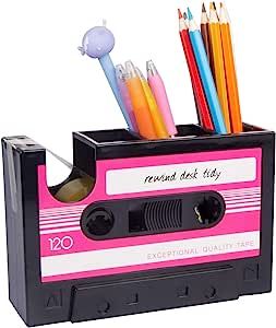 Amazon.com : Aobopar Tape Dispenser Pen Holder, Retro Cassette Tape Dispenser, 80's Desk Accessories, Retro Office Supplies, Funny Cute Tape Dispenser (Pink-TD) : Office Products Whiteboard Marker Holder, Pink Pages, Retro Cassette, Container Office, Elephant Party, Retro Office, Desk Organization Office, Cute Desk, Tape Dispenser