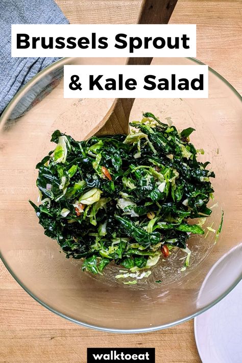 Kale Brussel Sprout Salad, Brussel Sprouts Salad, Brussel Sprout Salad Recipes, Salad With Cranberries, Roasted Root Veggies, Kale Salad Recipes, Shredded Brussel Sprouts, Protein Packed Meals, Sprouts Salad