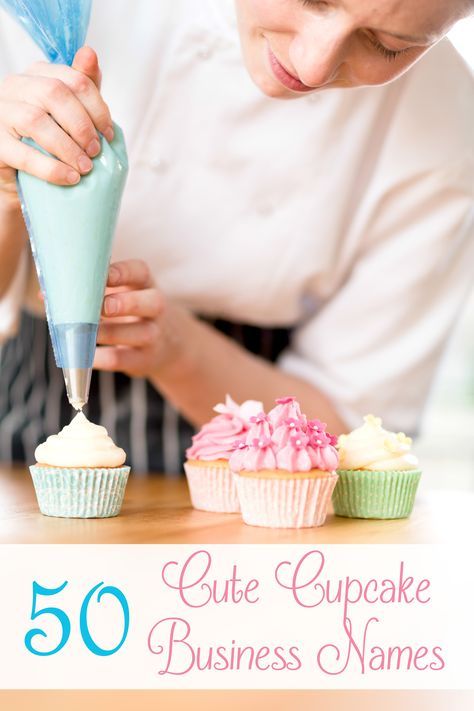 50 Cake & Cupcake Business Names Cupcake Business Names, Cake Business Names, 50 Cake, Bakery Names, Cake Decorating Equipment, Cupcake Business, 50th Cake, Homemade Cupcakes, Cupcake Shops