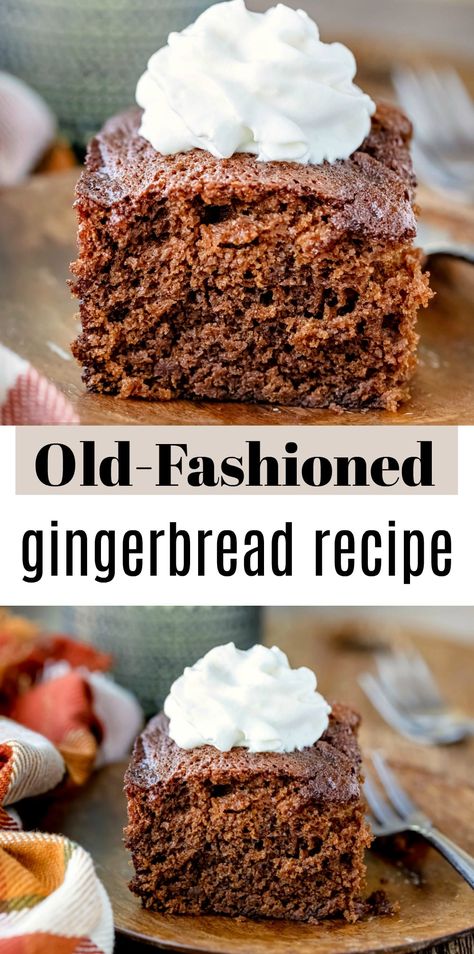 Old Fashioned Gingerbread Recipe, Easy Gingerbread Cake, Old Fashioned Chocolate Cake, Classic Holiday Desserts, Gingerbread Cake Recipe, Xmas Baking, Cookie Deserts, Holiday Dessert Recipes, Winter Cake