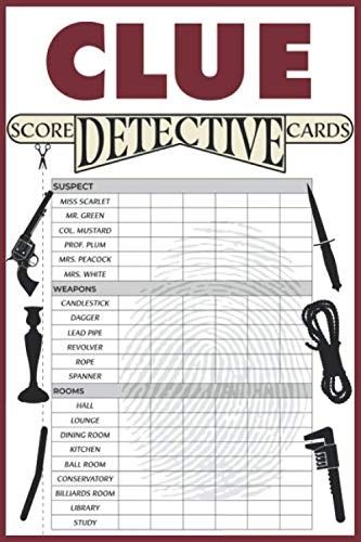 Clue Detective Score Cards: 125 Score Sheets for Clue Board Game, Replacement Pads, Refill Sheet, size 6 x 9 inch : Dice, Fly: Amazon.co.uk: Books Clue Board, Clue Board Game, Clue Party, Childrens Books Activities, Room Library, Employee Engagement, Books To Buy, Clue, Book Activities