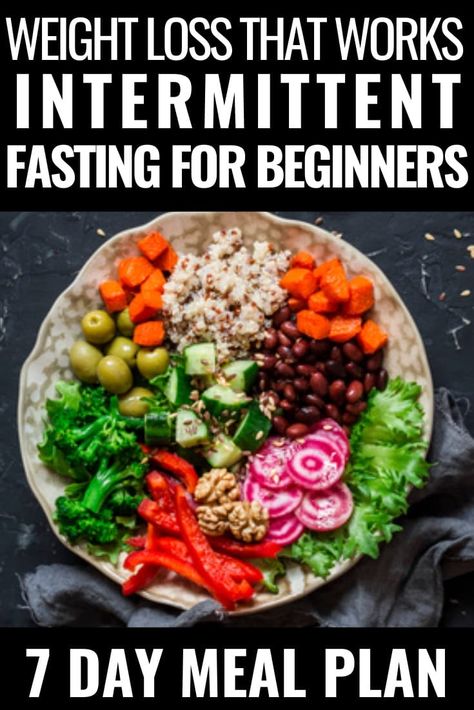 What you need to know using intermittent fasting for weight loss. How it works, benefits, rules, and what to eat to lose weight! Whether you follow a 12:12, 5:2,16:8, or Eat-Stop-Eat intermittent fasting schedule, you will benefit from this beginners guide and healthy, low carb 7-day meal plan to jump-start your weight loss efforts! #intermittentfasting #fasting #diet #Intermittentfastingschedule #Intermittentfastingforweightloss #Howtoloseweight #Weightlosstips Fasting For Beginners, Program Diet, 7 Day Meal Plan, Resep Diet, P90x, Fat Burning Foods, Diet Meal Plans, Detox Diet, No Carb Diets