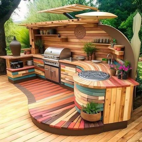 Ikea Kitchen Island, Cheap Patio, Budget Patio, Diy Outdoor Kitchen, Ideas Patio, Outdoor Decor Backyard, Backyard Projects, Patio Decorating, Backyard Patio Designs