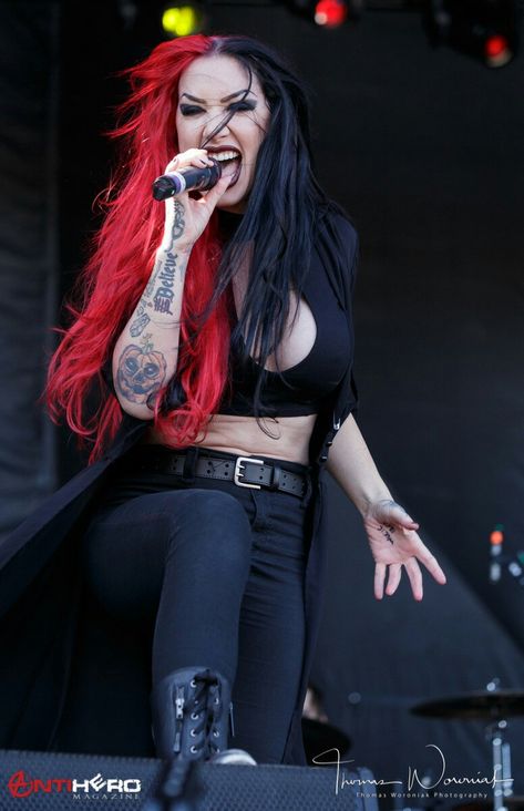 New Years Day Band, Ash Costello, Ashley Costello, Ladies Of Metal, Heavy Metal Girl, Women Of Rock, Goth Look, Black Hair Color, Music Images